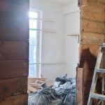 BR1 old south window rough framing removed