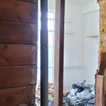 BR1 old south window hole being reframed