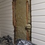 BR1 south wall rockwoll insulation, exterior